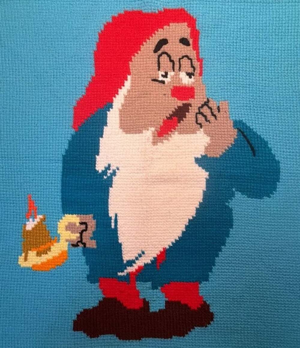 Handmade Crochet Disney Grumpy Dwarf Blanket Throw